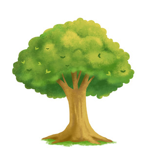 绿色卡通树木植树节春天元素GIF动态图植树节元素